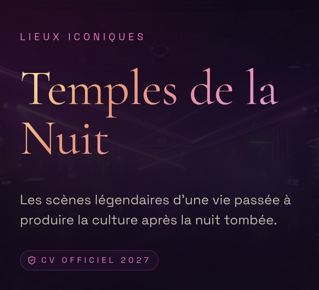 Temples de la Nuit, the clubs in Carl De Moncharline’s career