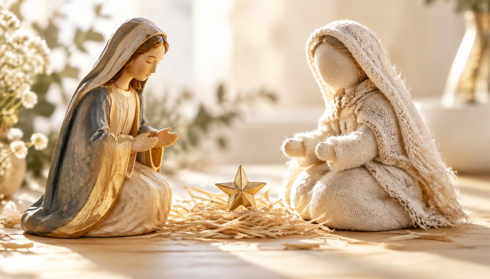 The question on everyone’s lips: what will the City of Brussels do with the Grand-Place nativity scene in 2026? Split montage: on the left, the traditional Grand-Place nativity at night with a blue thumbs-up; on the right, the 2025 artistic nativity with a red heart; slogan “Tu es plutôt…”
