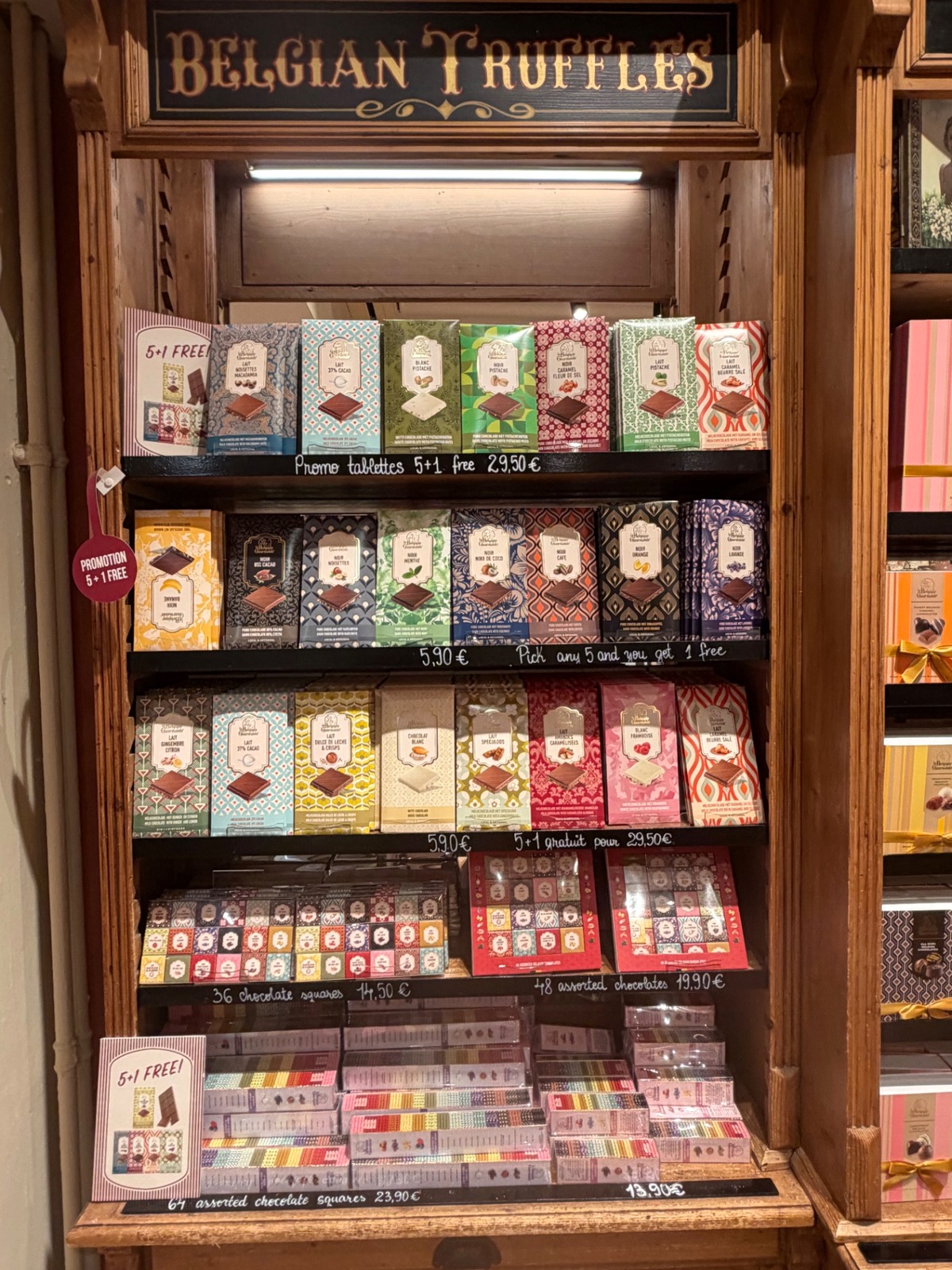 Collection of Belgian chocolate bars
