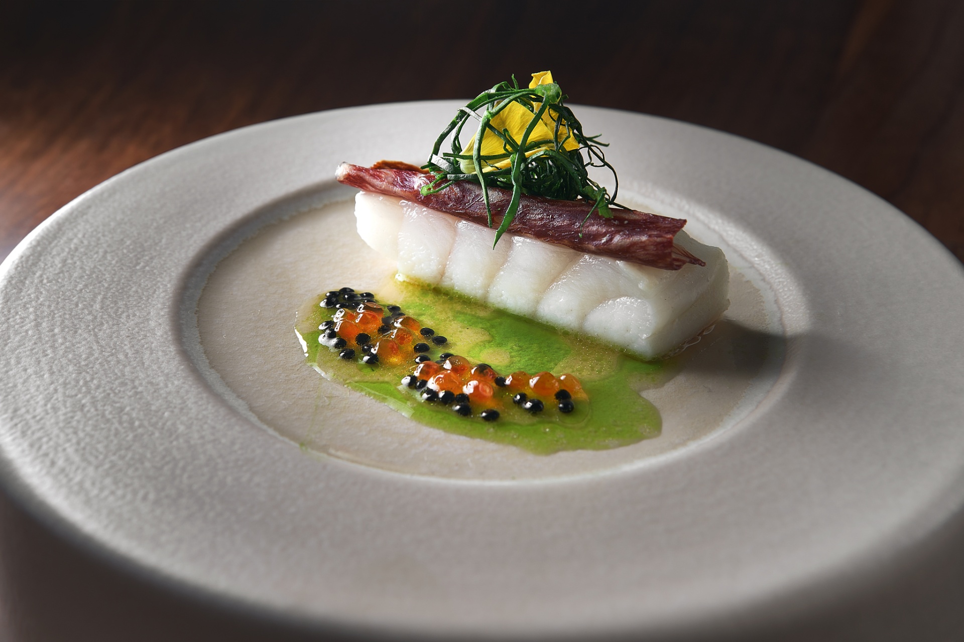 Fish, fish roe, green oil