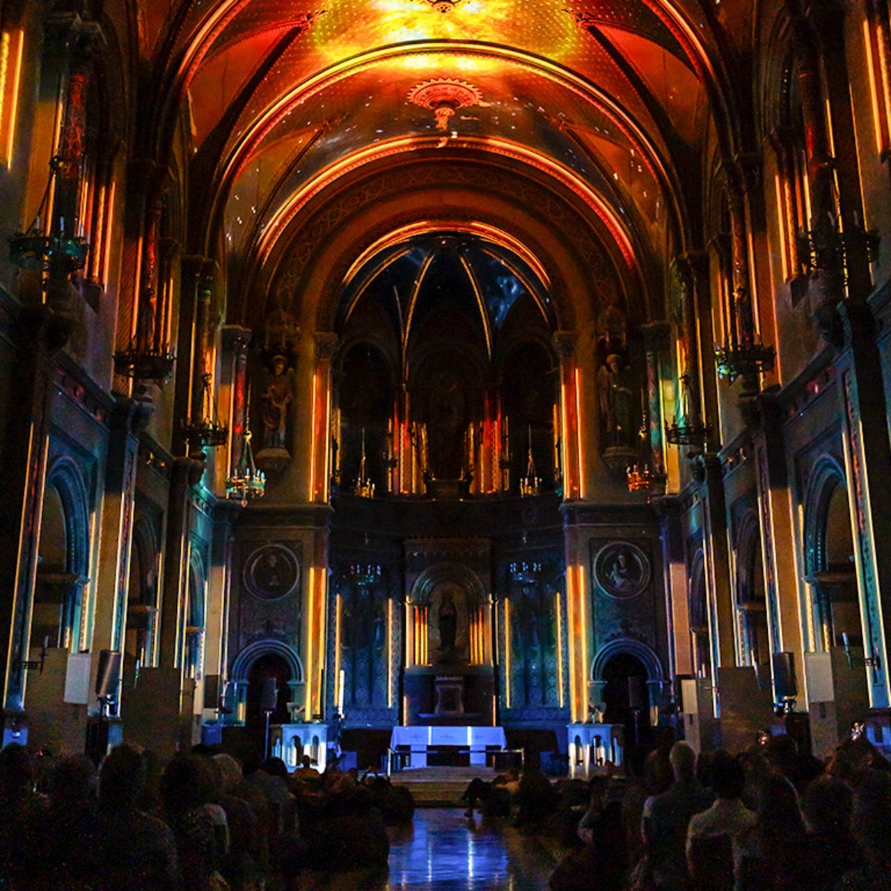 Genesis projections reveal the interior architecture of the Sablon church