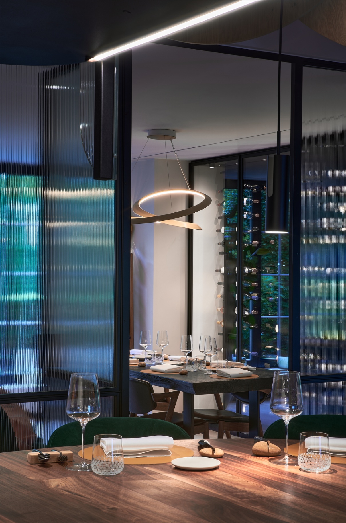 Evening ambiance and wine cellar
